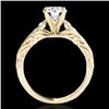Image 2 : 1.2 CTW H-SI/I Certified Diamond Solitaire Ring 10K Yellow Gold - REF-158X2T - 34936