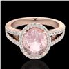 Image 1 : 3 CTW Morganite & Micro VS/SI Diamond Halo Solitaire Ring 14K Rose Gold - REF-76Y4K - 20943