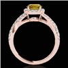Image 2 : 1.54 CTW Certified Si/I Fancy Intense Yellow Diamond Solitaire Halo Ring 10K Rose Gold - REF-170X4T 