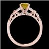 Image 2 : 1.2 CTW Certified Si/I Fancy Intense Yellow Diamond Solitaire Ring 10K Rose Gold - REF-209W3F - 3525