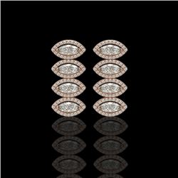 5.33 CTW Marquise Diamond Designer Earrings 18K Rose Gold - REF-986W2F - 42783