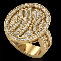 1.25 CTW Micro Pave VS/SI Diamond Ring 14K Yellow Gold - REF-111F3N - 20877