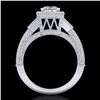 Image 1 : 3.53 CTW Princess VS/SI Diamond Micro Pave 3 Stone Ring 18K White Gold - REF-618K2W - 37175