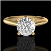 Image 2 : 1.08 CTW VS/SI Diamond Solitaire Art Deco Ring 18K Yellow Gold - REF-361T8M - 37288