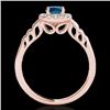 Image 2 : 1.55 CTW Si Certified Fancy Blue Diamond Solitaire Halo Ring 10K Rose Gold - REF-180Y2K - 34366