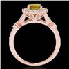 Image 2 : 1.5 CTW Certified Si/I Fancy Intense Yellow Diamond Solitaire Halo Ring 10K Rose Gold - REF-174F5N -