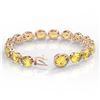Image 4 : 78 CTW Citrine & Micro Pave VS/SI Diamond Halo Designer Bracelet 14K Rose Gold - REF-212N8Y - 22254