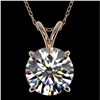 Image 1 : 2.03 CTW Certified H-SI/I Quality Diamond Solitaire Necklace 10K Rose Gold - REF-585M2H - 36809