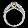 Image 2 : 2.55 CTW Certified Si/I Fancy Intense Yellow Diamond Solitaire Ring 10K White Gold - REF-294Y5K - 35