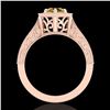 Image 4 : 0.77 CTW Intense Fancy Yellow Diamond Engagement Art Deco Ring 18K Rose Gold - REF-130M9H - 37505