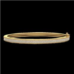 1.50 CTW Micro Pave VS/SI Diamond Bangel Bracelet 14K Yellow Gold - REF-176N2Y - 20035