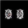 Image 1 : 1 CTW Certified VS/SI Quality Oval Diamond Solitaire Stud Earrings 10K White Gold - REF-147H2A - 330