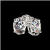 Image 4 : 1 CTW Certified VS/SI Quality Oval Diamond Solitaire Stud Earrings 10K White Gold - REF-147H2A - 330