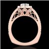 Image 1 : 1.55 CTW VS/SI Diamond Solitaire Art Deco Ring 18K Rose Gold - REF-263M6H - 37116