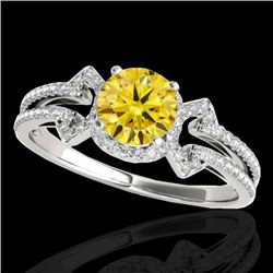 1.36 CTW Certified Si/I Fancy Intense Yellow Diamond Solitaire Ring 10K White Gold - REF-169A3X - 35