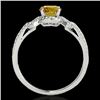 Image 2 : 1.36 CTW Certified Si/I Fancy Intense Yellow Diamond Solitaire Ring 10K White Gold - REF-169A3X - 35