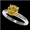 Image 1 : 2 CTW Certified Intense Yellow SI Diamond Solitaire Engagement Ring 10K White Gold - REF-527M3H - 32