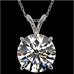 2.50 CTW Certified H-SI/I Quality Diamond Solitaire Necklace 10K White Gold - REF-870X2T - 33240