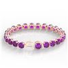 Image 4 : 46 CTW Amethyst & Micro VS/SI Diamond Halo Designer Bracelet 14K Rose Gold - REF-157M3H - 23297