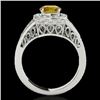 Image 2 : 1.65 CTW Certified Si/I Fancy Intense Yellow Diamond Solitaire Halo Ring 10K White Gold - REF-289M3H