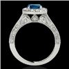 Image 2 : 1.7 CTW Si Certified Fancy Blue Diamond Solitaire Halo Ring 10K White Gold - REF-178W2F - 33729