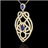 Image 2 : 3.50 CTW Tanzanite & Micro VS/SI Diamond Heart Necklace Solitaire 14K Yellow Gold - REF-191T3M - 212