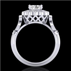 1.2 CTW VS/SI Diamond Solitaire Art Deco Ring 18K White Gold - REF-345W2F - 37049