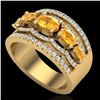 Image 2 : 2.25 CTW Citrine & Micro Pave VS/SI Diamond Designer Ring 10K Yellow Gold - REF-71X8T - 20799