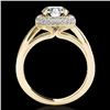 Image 2 : 2.15 CTW H-SI/I Certified Diamond Solitaire Halo Ring 10K Yellow Gold - REF-365W3F - 34416