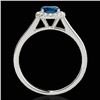 Image 2 : 1.11 CTW Si Certified Fancy Blue Diamond Solitaire Halo Ring 10K White Gold - REF-167W3F - 33819