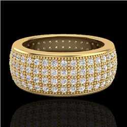 2.50 CTW Micro Pave VS/SI Diamond Eternity Ring 18K Yellow Gold - REF-249Y3K - 20884