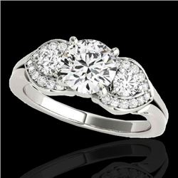 1.7 CTW H-SI/I Certified Diamond 3 Stone Ring 10K White Gold - REF-305T5M - 35340