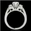 Image 2 : 1.7 CTW H-SI/I Certified Diamond 3 Stone Ring 10K White Gold - REF-305T5M - 35340