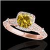 Image 1 : 1.36 CTW Certified Si/I Fancy Intense Yellow Diamond Solitaire Halo Ring 10K Rose Gold - REF-218Y2K 