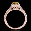 Image 2 : 1.36 CTW Certified Si/I Fancy Intense Yellow Diamond Solitaire Halo Ring 10K Rose Gold - REF-218Y2K 