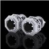 Image 1 : 1.07 CTW Fancy Black Diamond Solitaire Art Deco Stud Earrings 18K White Gold - REF-72W8F - 37933
