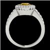Image 2 : 1.5 CTW Certified Si/I Fancy Intense Yellow Diamond Solitaire Halo Ring 10K White Gold - REF-180X2T 
