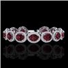 Image 1 : 27 CTW Garnet & Micro Pave VS/SI Diamond Bracelet 10K White Gold - REF-360X2T - 22688