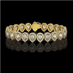 15.85 CTW Pear Diamond Designer Bracelet 18K Yellow Gold - REF-2890A8X - 42772