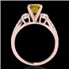 Image 2 : 1.75 CTW Certified Si/I Fancy Intense Yellow Diamond 3 Stone Ring 10K Rose Gold - REF-216X4T - 35420