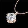 Image 2 : 1 CTW VS/SI Diamond Solitaire Art Deco Stud Necklace 18K Rose Gold - REF-294Y2K - 36915