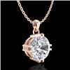 Image 4 : 1 CTW VS/SI Diamond Solitaire Art Deco Stud Necklace 18K Rose Gold - REF-294Y2K - 36915
