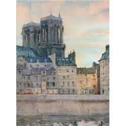 A Romilly Fedden (1875-1939) Notre Dame, Paris, signed lower right "Romilly Fedden, Paris, 1926", w.