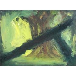 Thomas Newbolt (English, b.1951) Trees, inscribed on the reverse "Thomas Newbolt, Trees, 2000", oil.