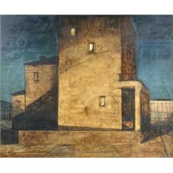 Norman Alexander (British, b.1915) Island Site, signed lower left "N Alexander", oil on board, 62 x.