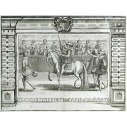 After Crispin van der Passe II (Dutch, 1593-1670), Louis XIII Practising the Art of Jousting, four..