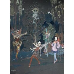 Sarah Gough Adamson (Scottish, exh.1911-1939) Fairies and Mythical Figures In a Woodland Glade, sig.