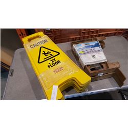 FOR NEW WET FLOOR SIGNS AND DECK BENCH BRACKETS