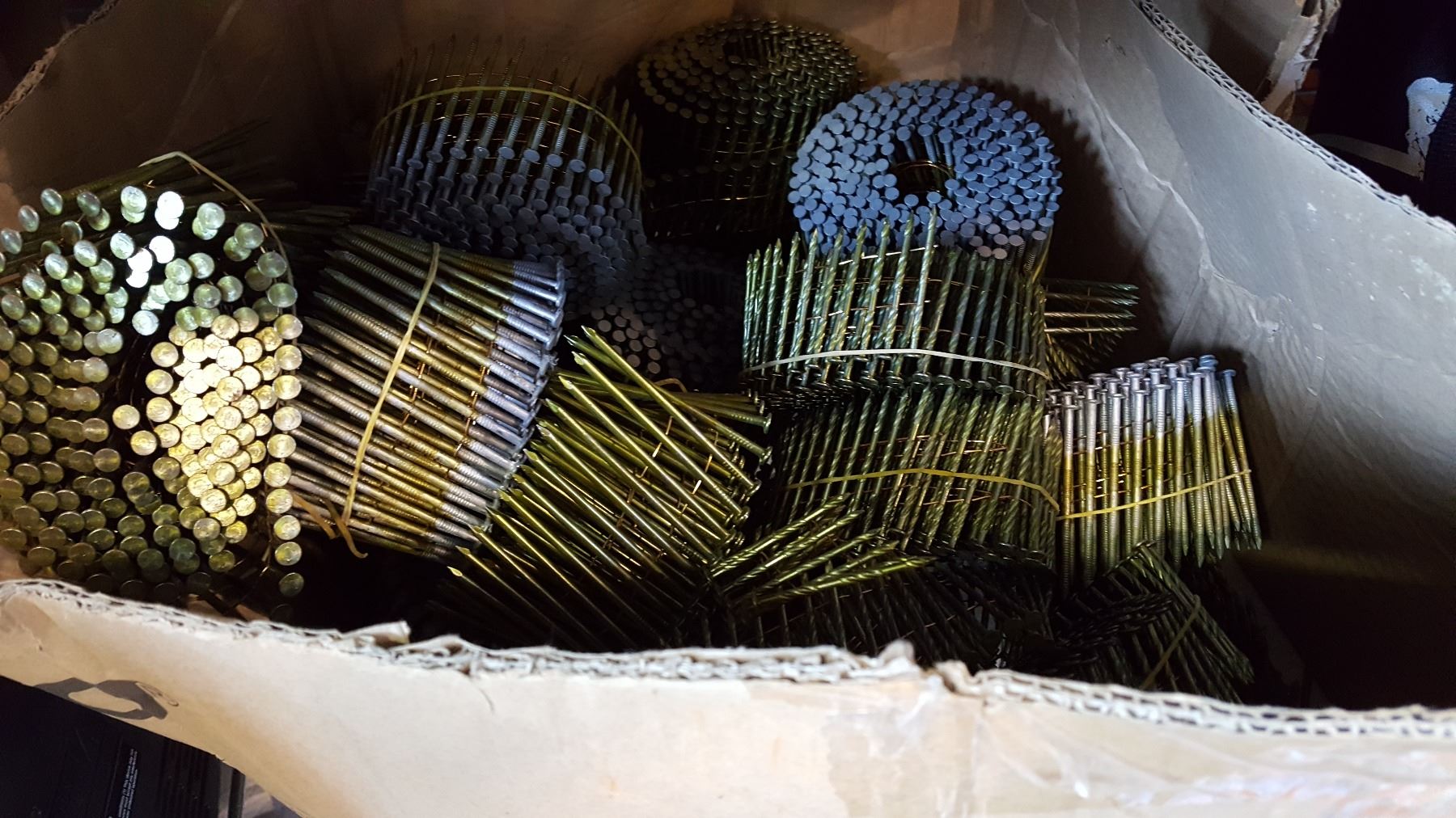 BOX OF COIL NAILS