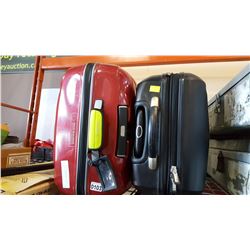 RED SAMSONITE HARDCASE LUGGAGE AND RICARDO BLACK HARD CASE LUGGAGE